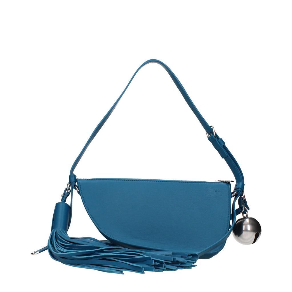Blue Leather Shoulder Bag