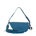 Blue Leather Shoulder Bag