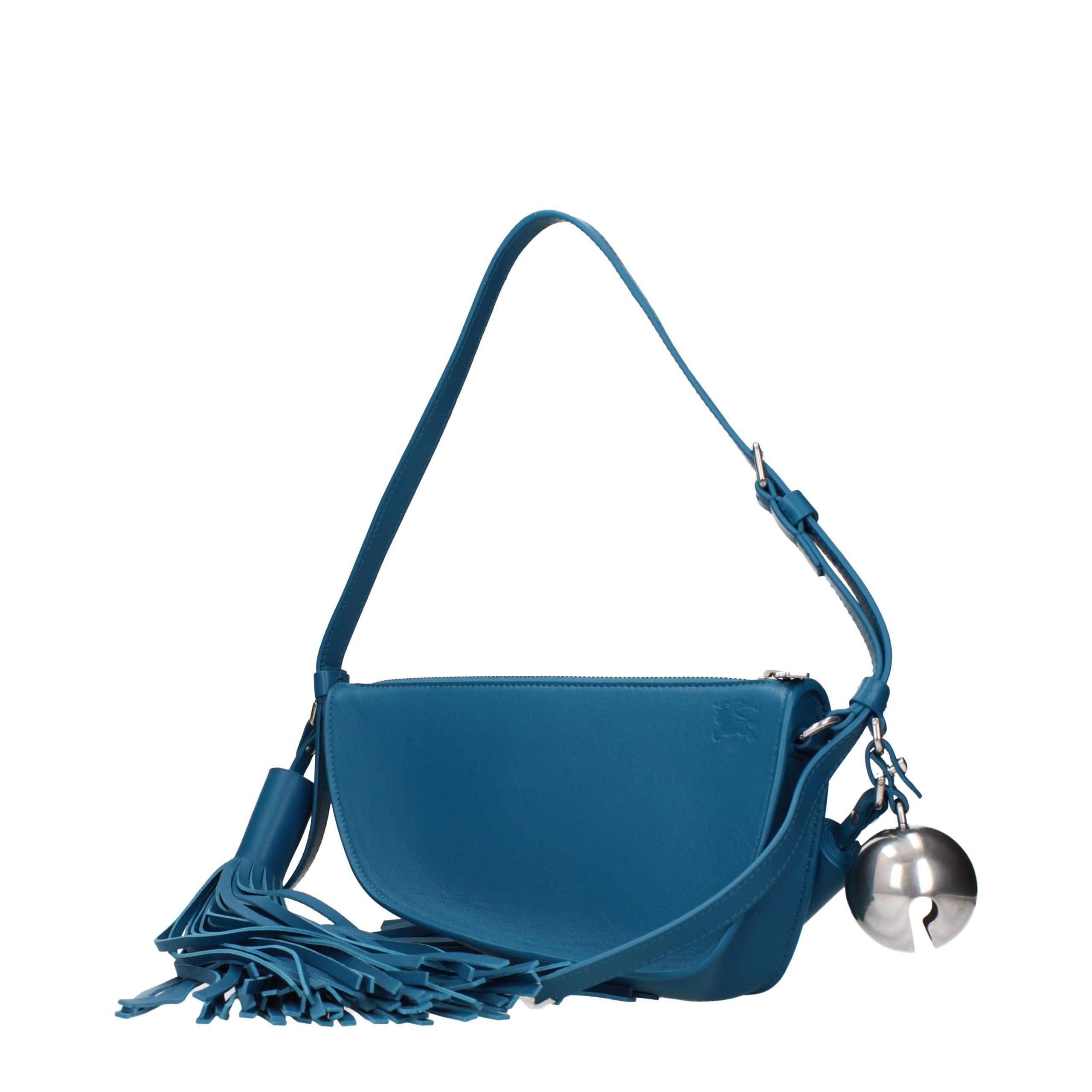 Blue Leather Shoulder Bag
