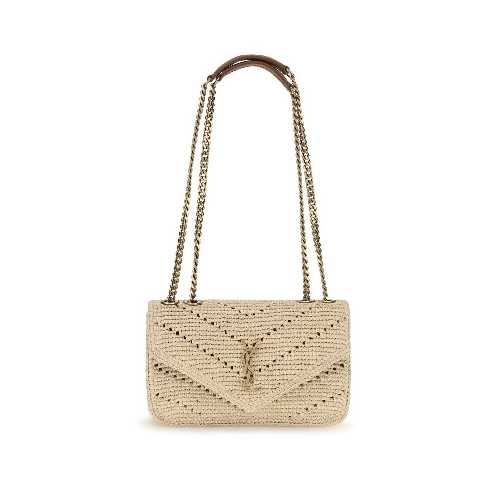 Beige Raffia Shoulder Bag