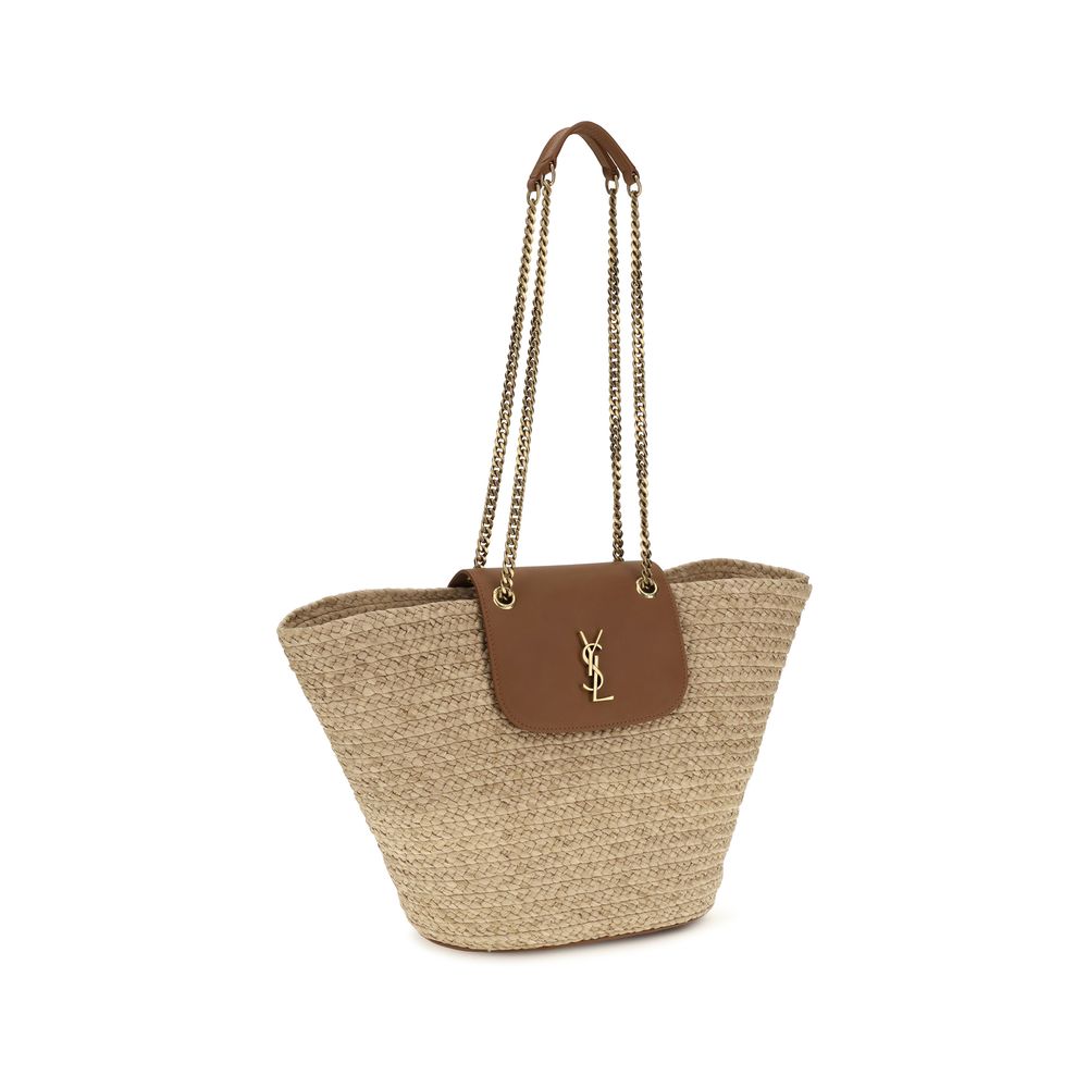 Beige Raffia Shoulder Bag