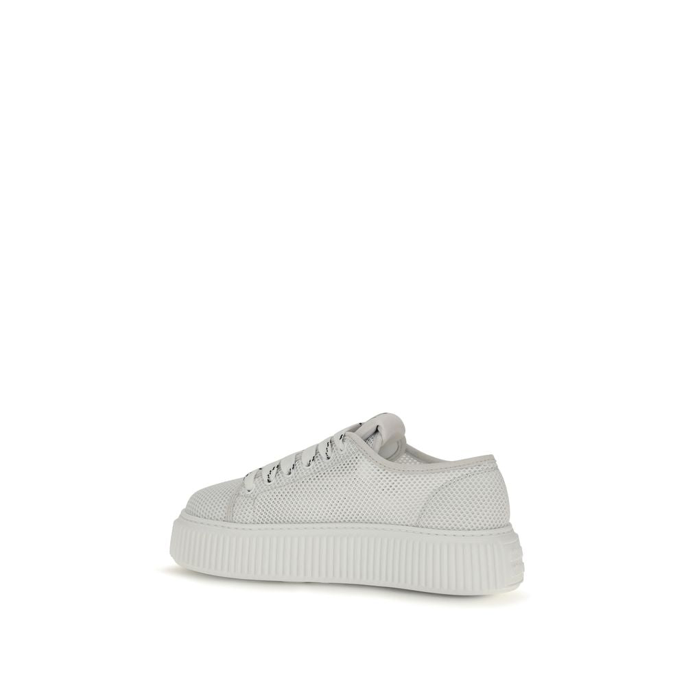 White Polyamide Platform Sneakers