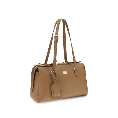 Beige Calf Leather Bos Taurus Shoulder Bag