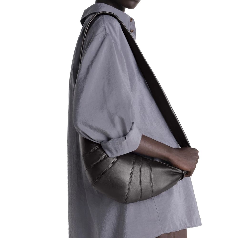 Brown Lamb Leather Shoulder Bag