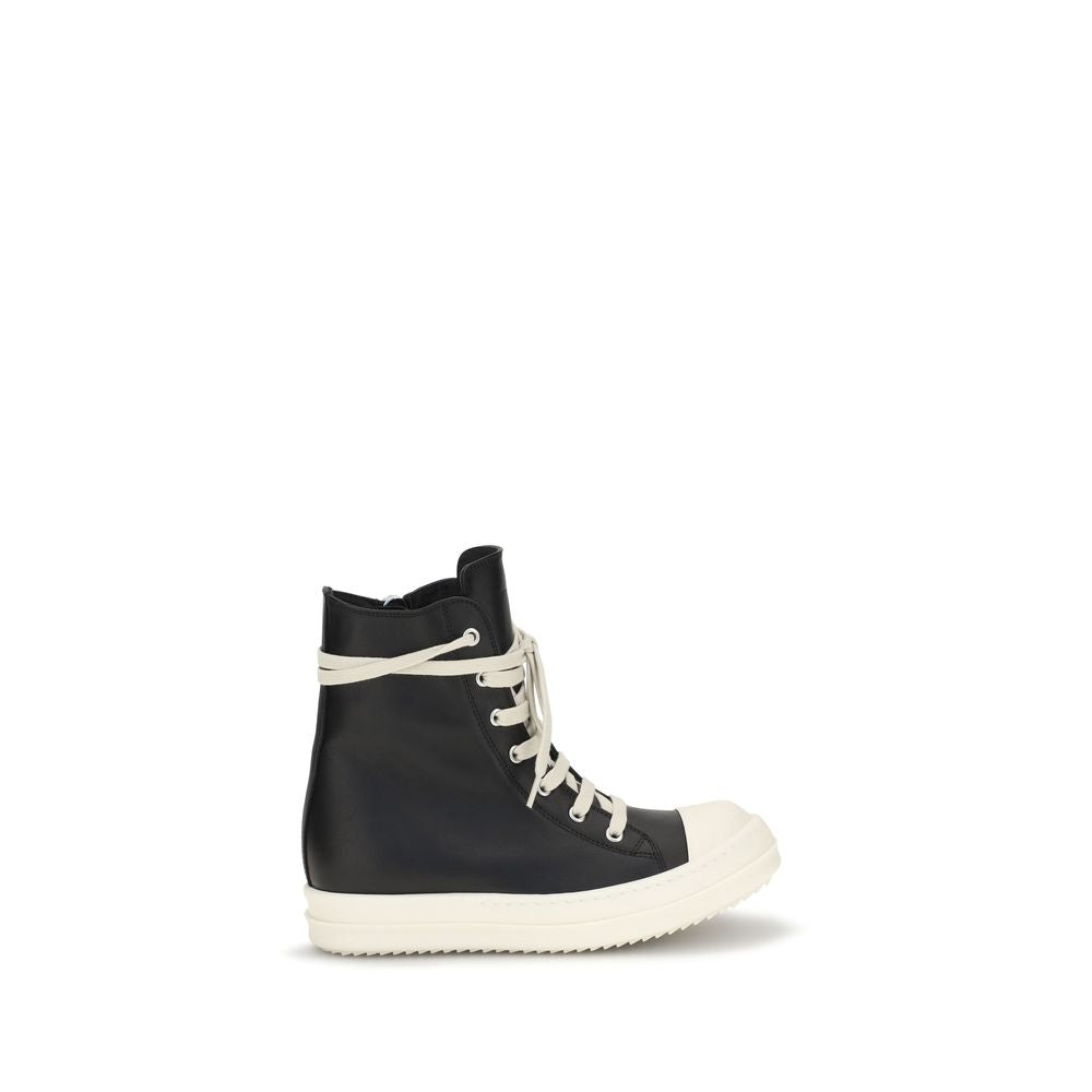 Black Calf Leather Bos Taurus High Top Sneakers