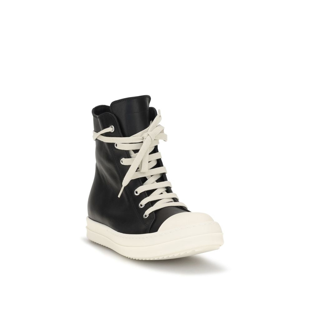 Black Calf Leather Bos Taurus High Top Sneakers