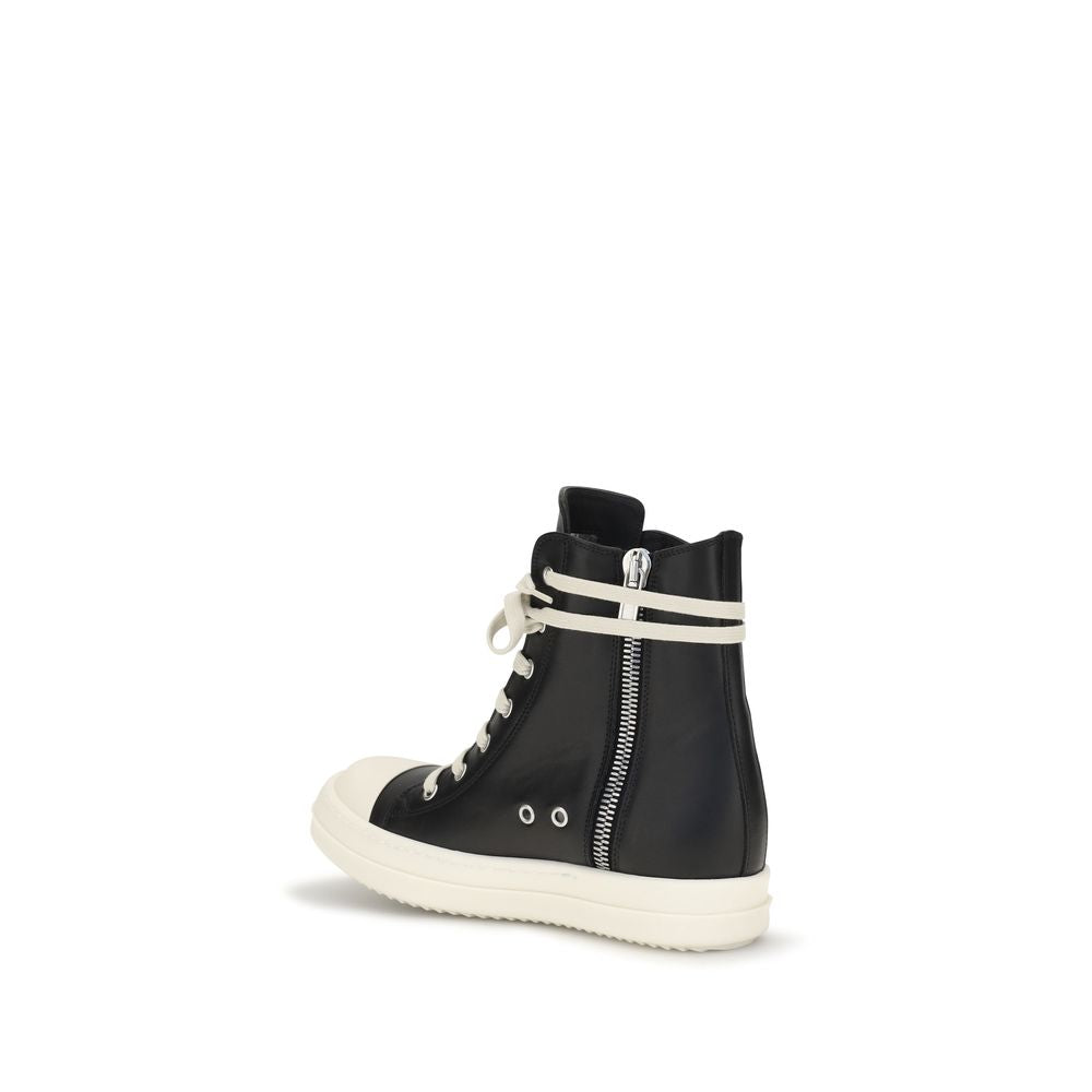 Black Calf Leather Bos Taurus High Top Sneakers