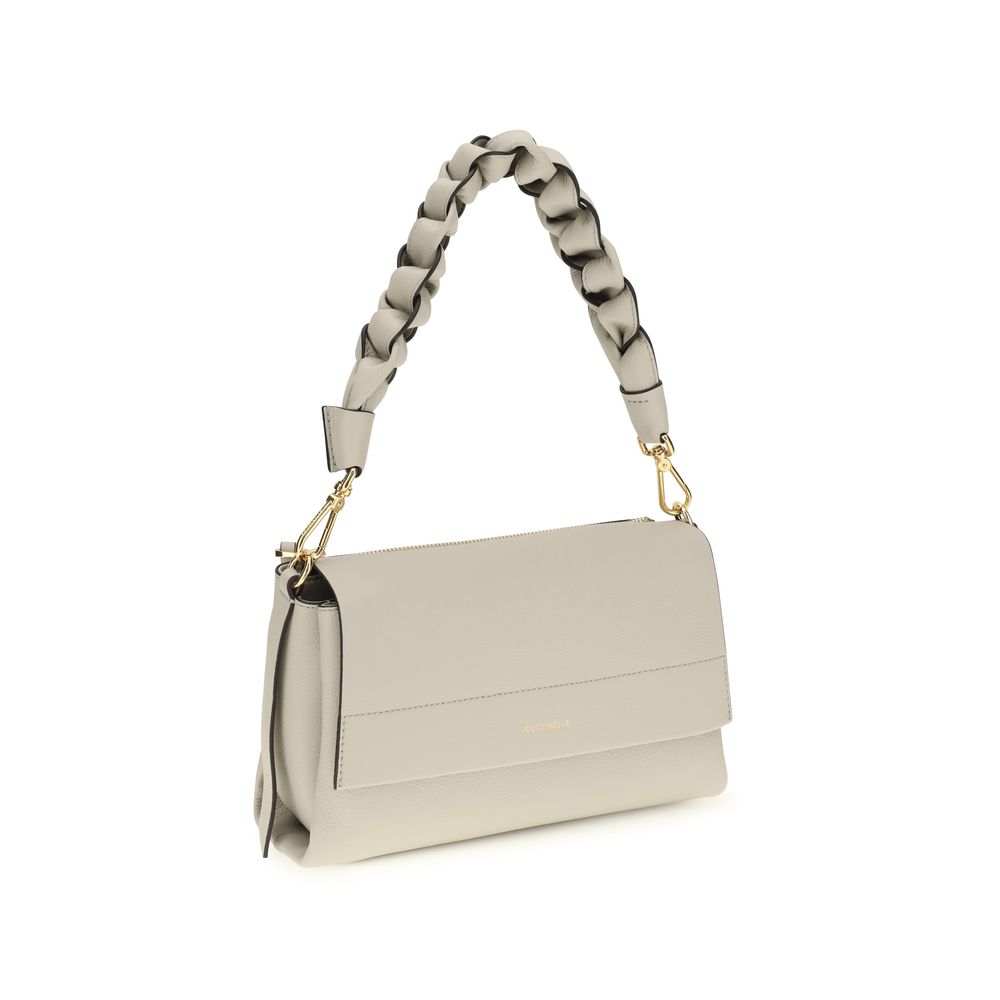 Beige Calf Leather Bos Taurus Shoulder Bag