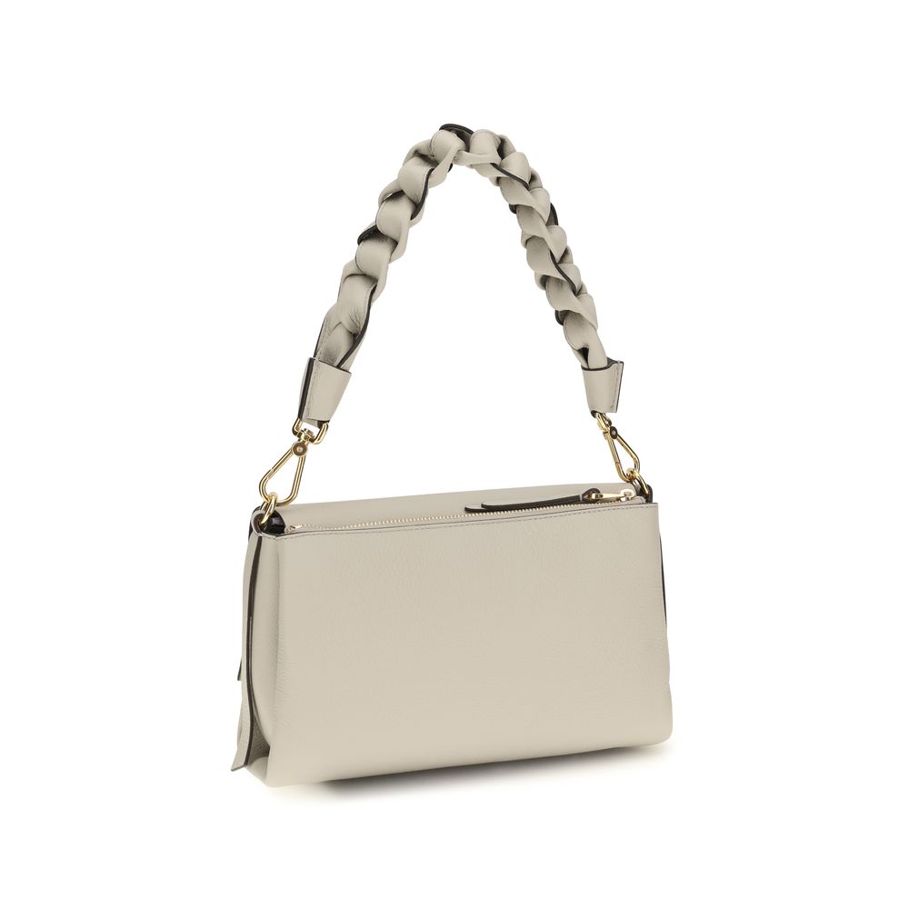 Beige Calf Leather Bos Taurus Shoulder Bag