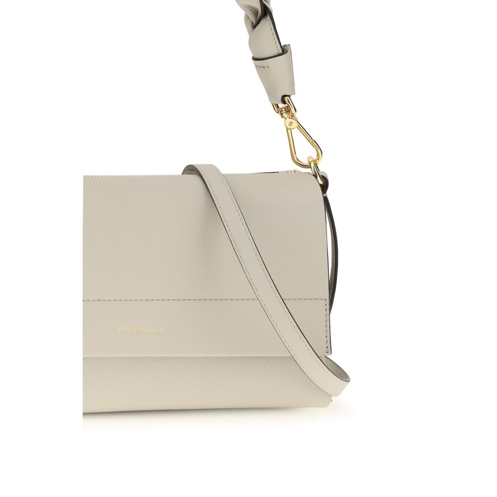 Beige Calf Leather Bos Taurus Shoulder Bag