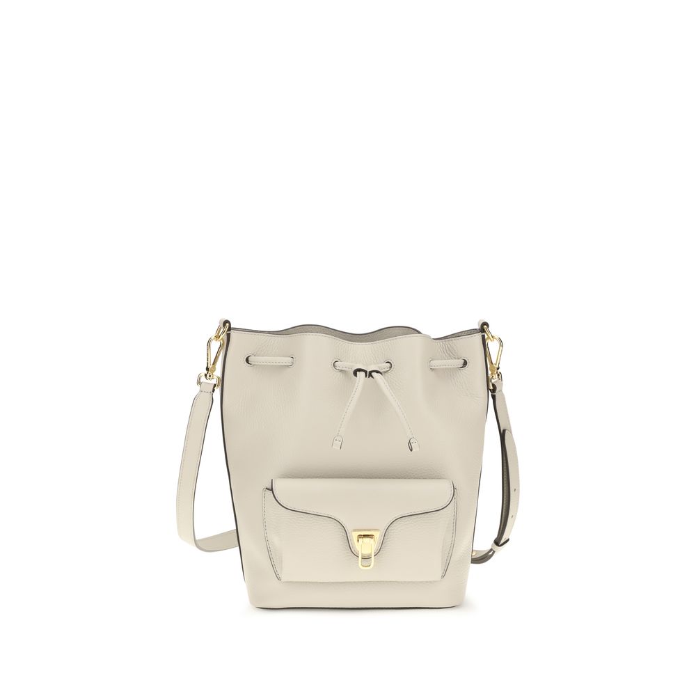 Beige Calf Leather Bos Taurus Backet Bag