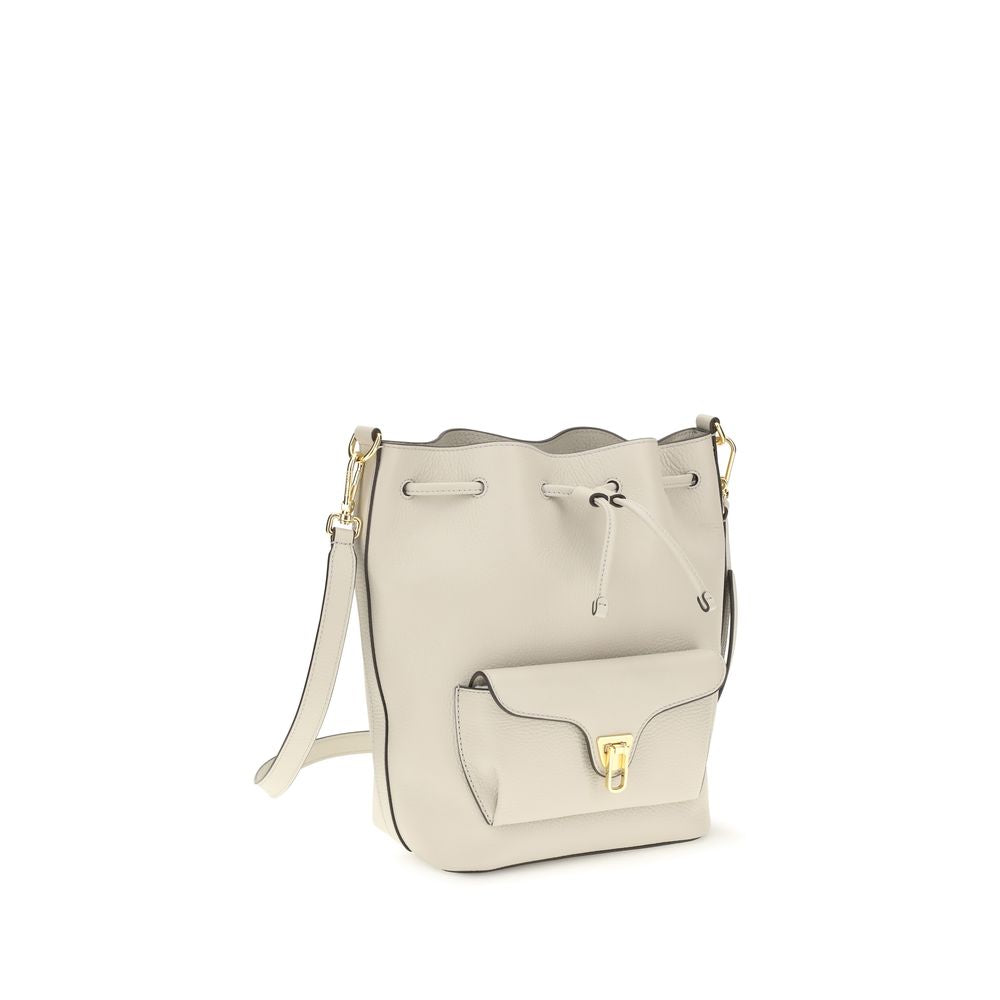 Beige Calf Leather Bos Taurus Backet Bag