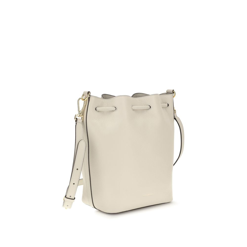 Beige Calf Leather Bos Taurus Backet Bag