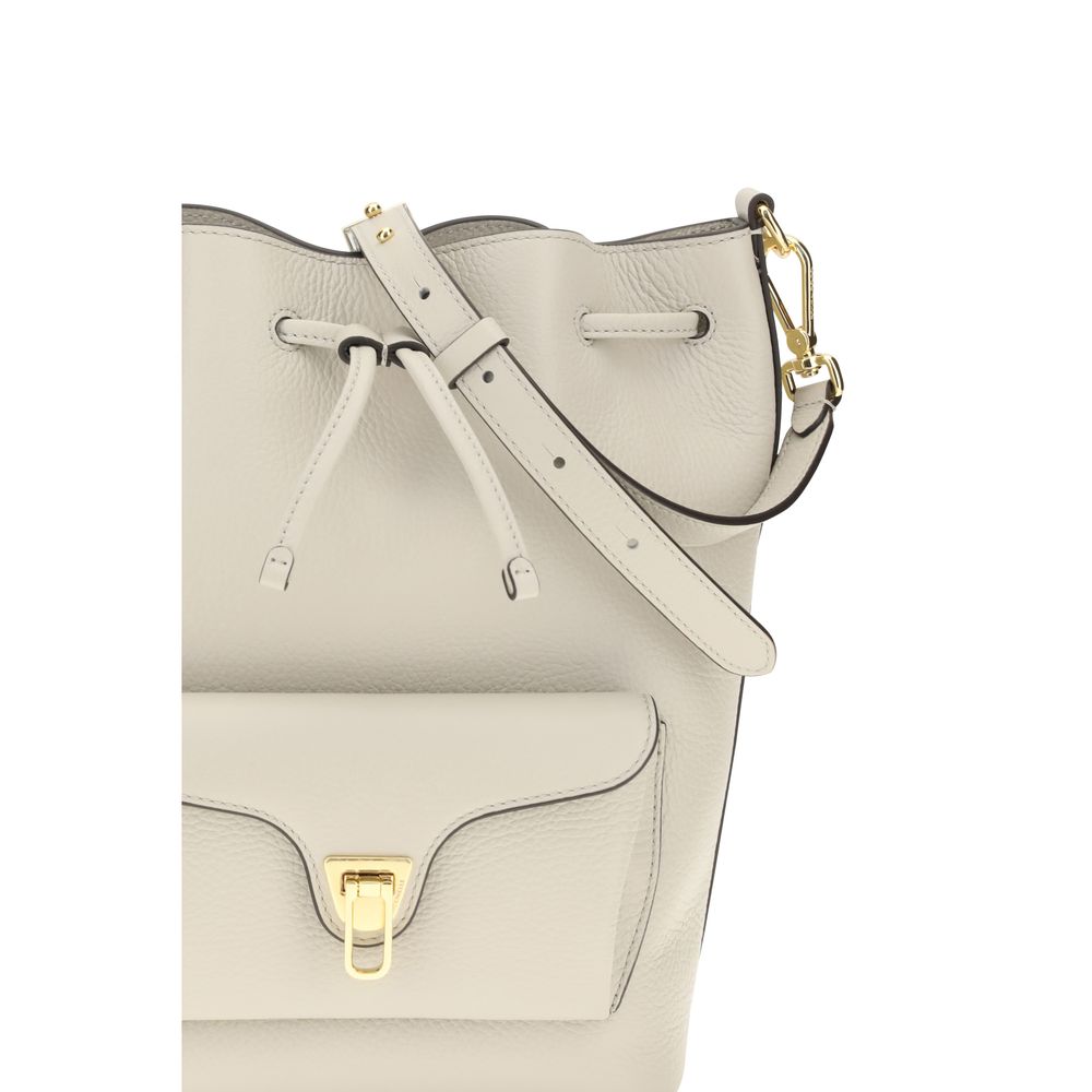 Beige Calf Leather Bos Taurus Backet Bag