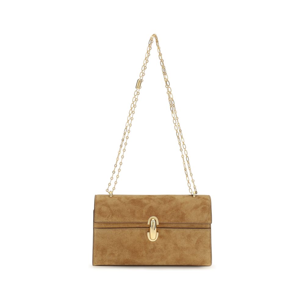 Beige Calf Leather Bos Taurus Clutch Bag