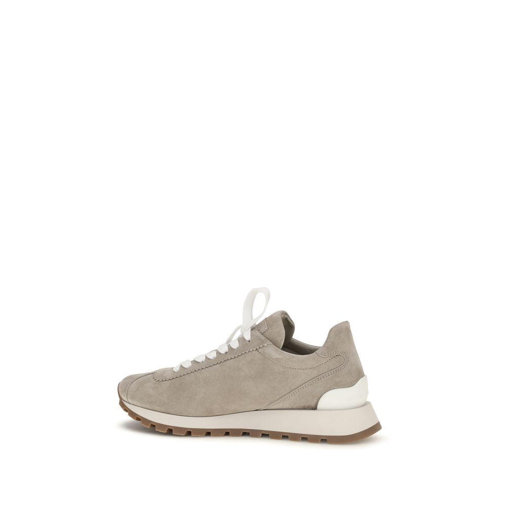 Gray Calf Leather Bos Taurus Platform Sneakers
