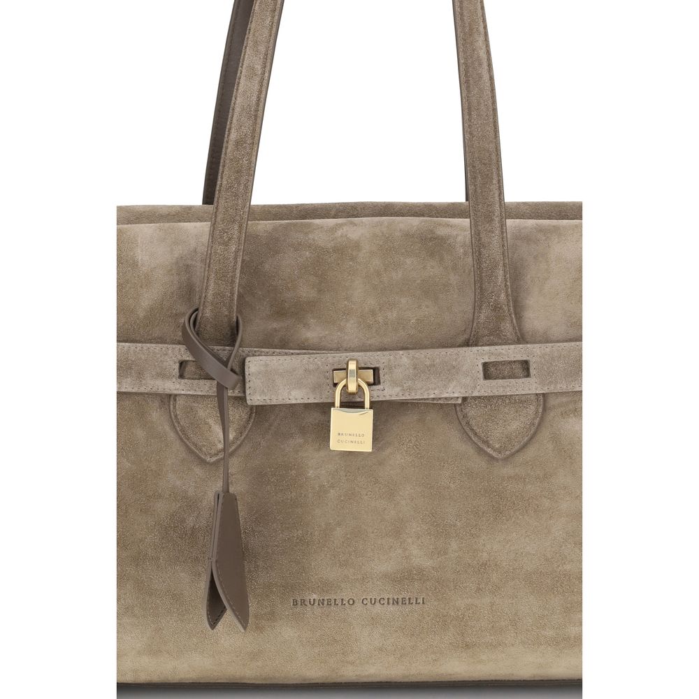 Beige Calf Leather Bos Taurus Shoulder Bag