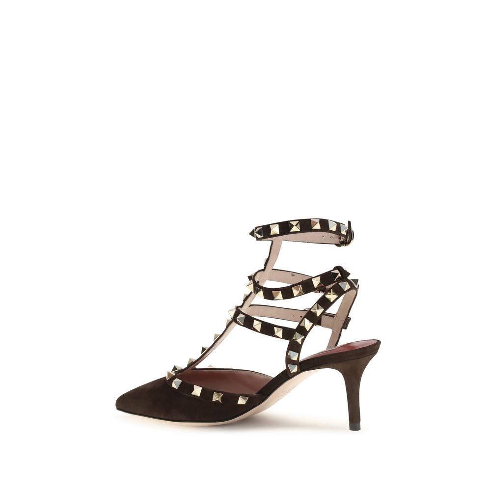 Brown Suede Leather High Heel Pumps