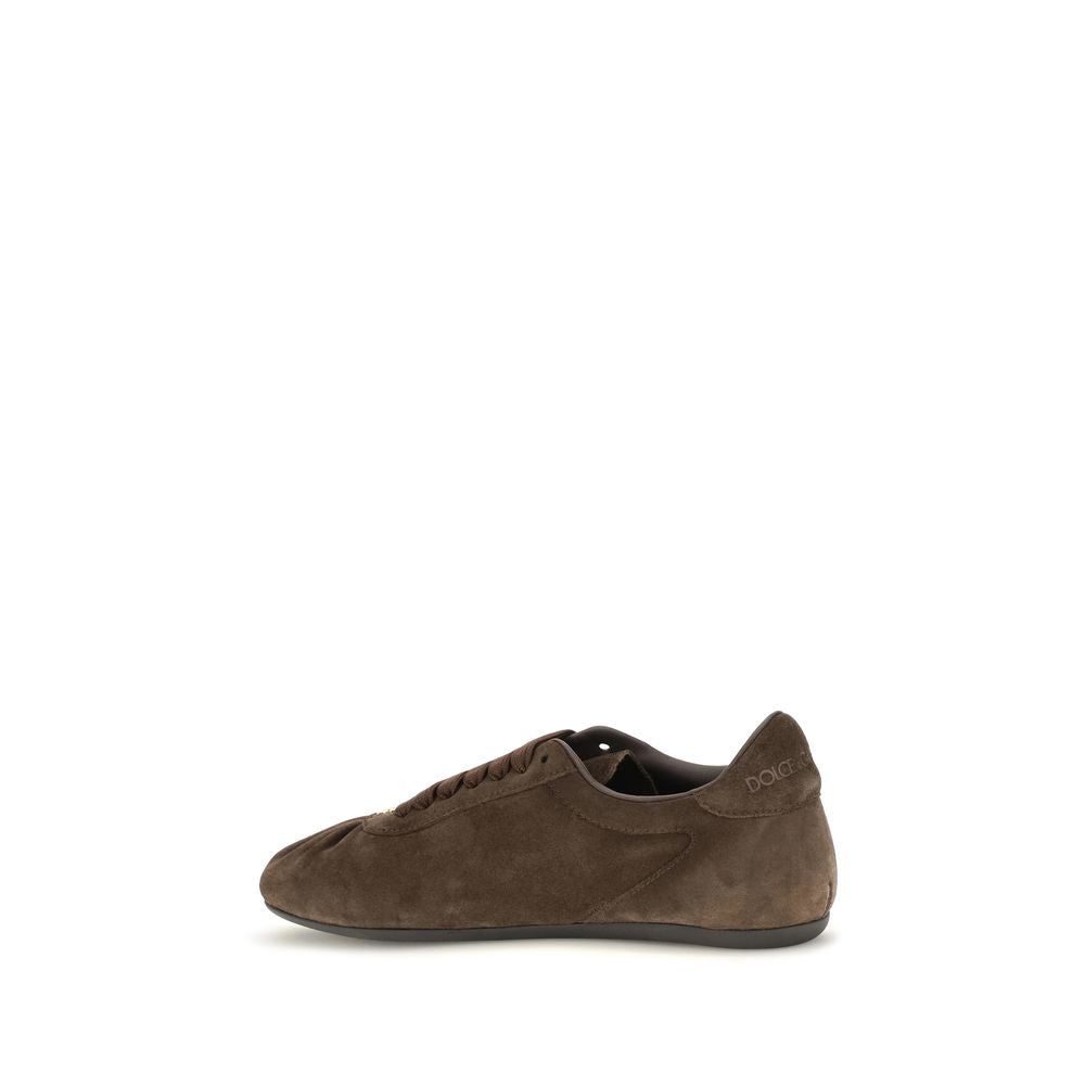 Brown Suede Leather Low Top Sneakers