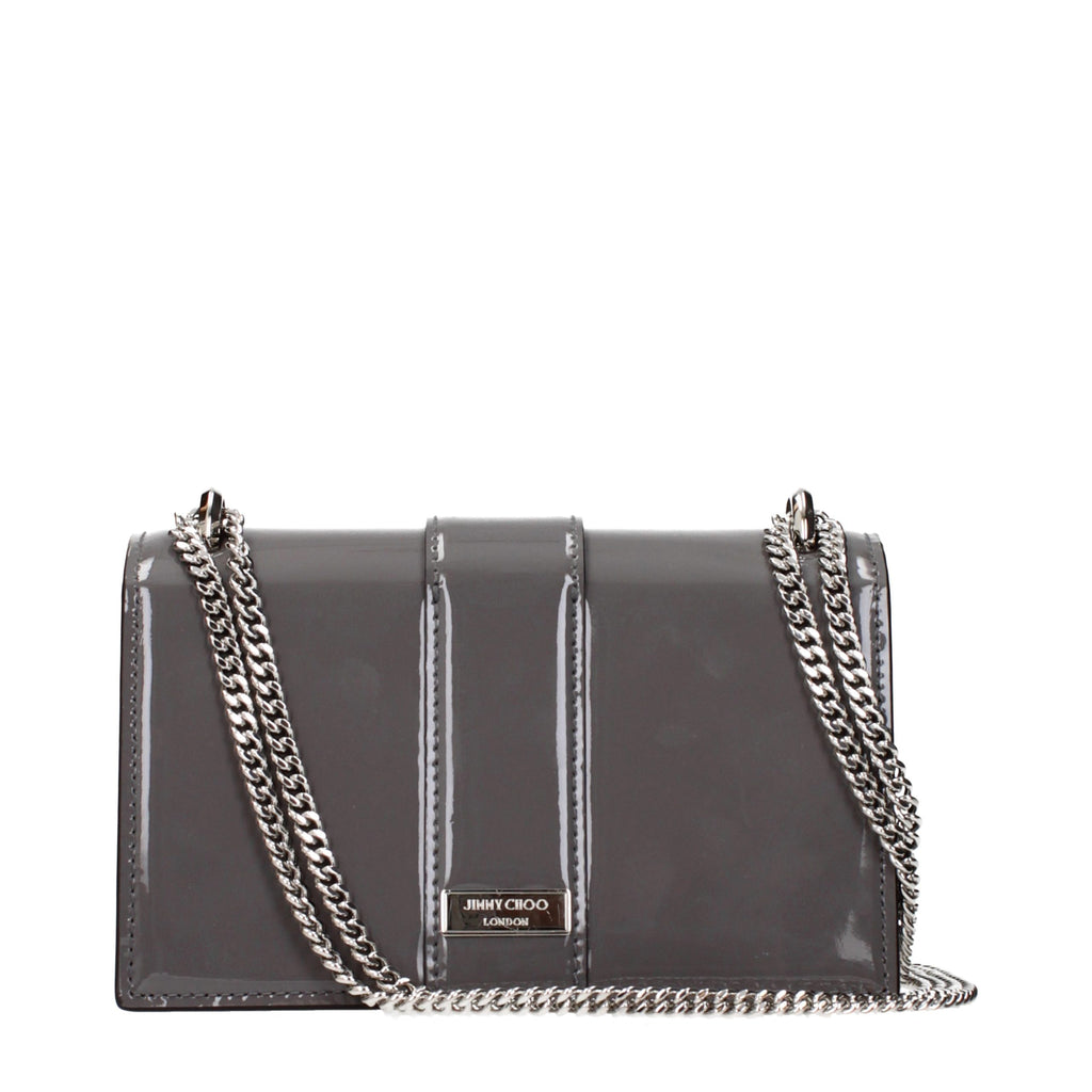 Gray Leather Shoulder Bag