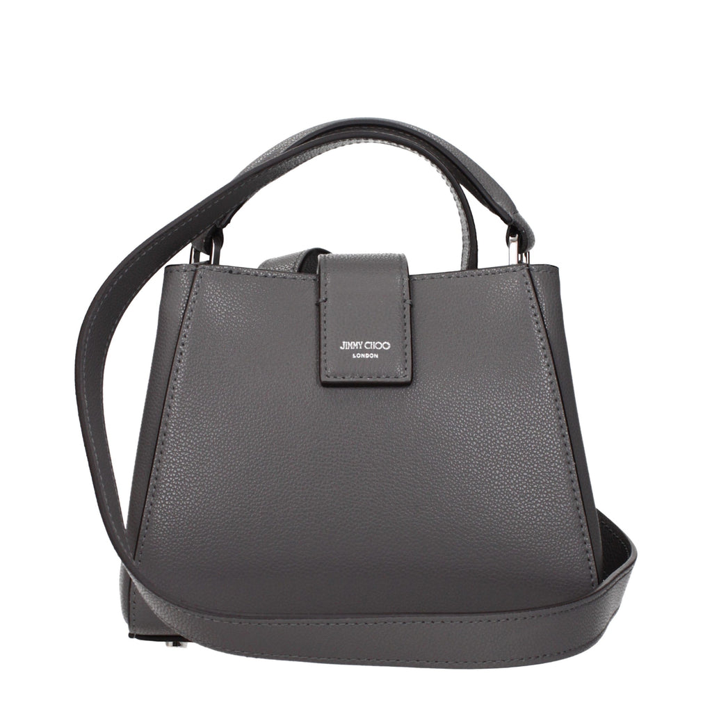 Gray Leather Handbag