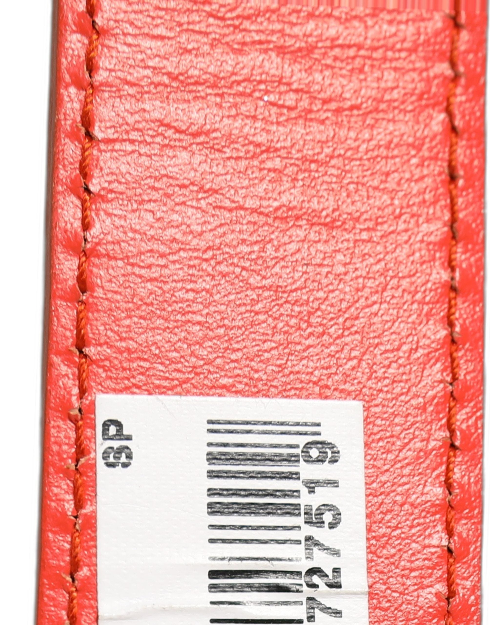Red Leather Silver Metal Buckle Cintura Belt