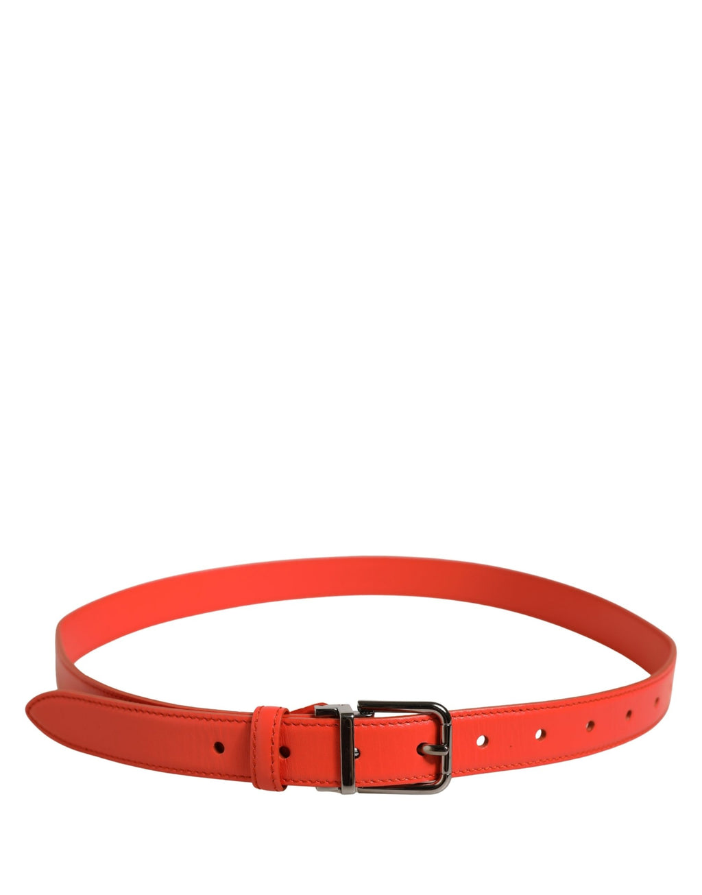 Red Leather Silver Metal Buckle Cintura Belt