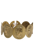 Gold Tone Brass Coin Metal Waist Cintura Belt