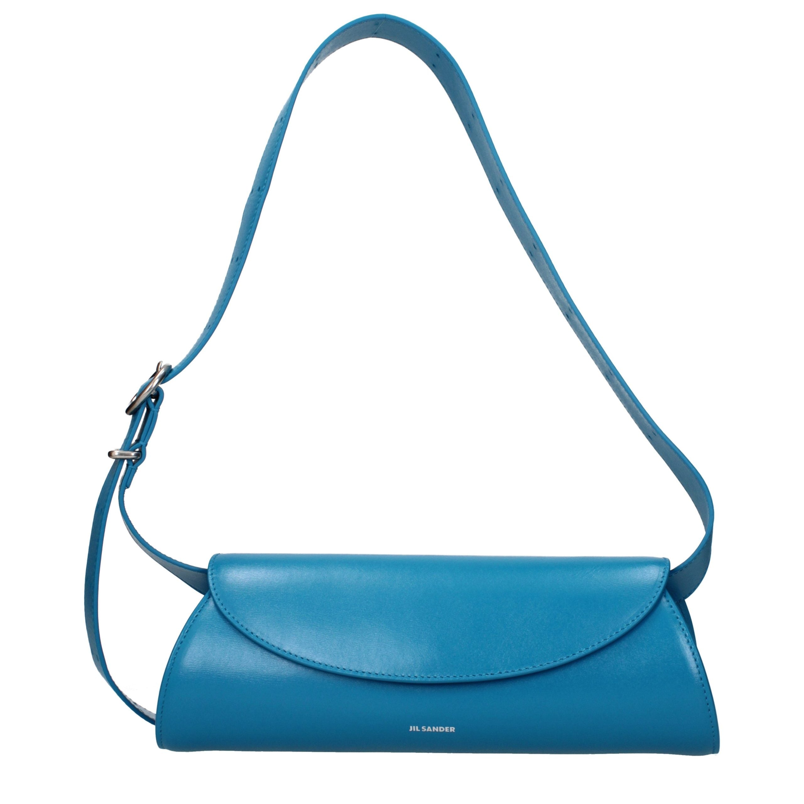 Blue Leather Crossbody Bag