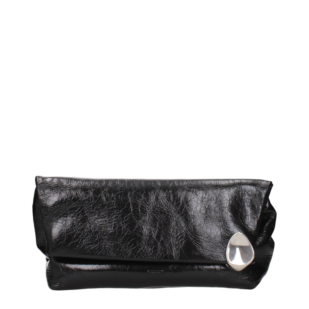 Black Leather Clutch Bag
