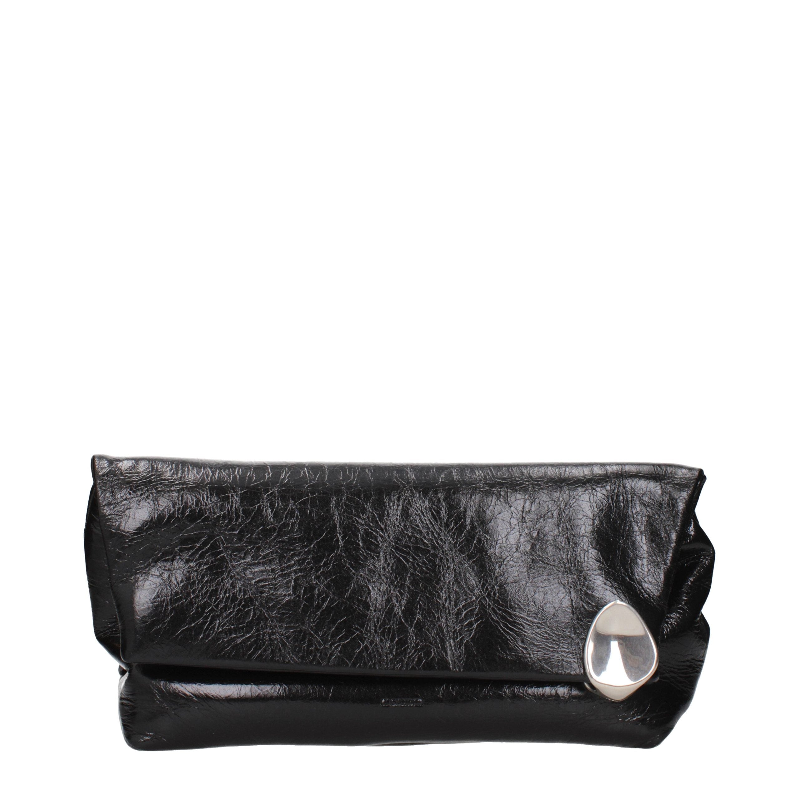 Black Leather Clutch Bag
