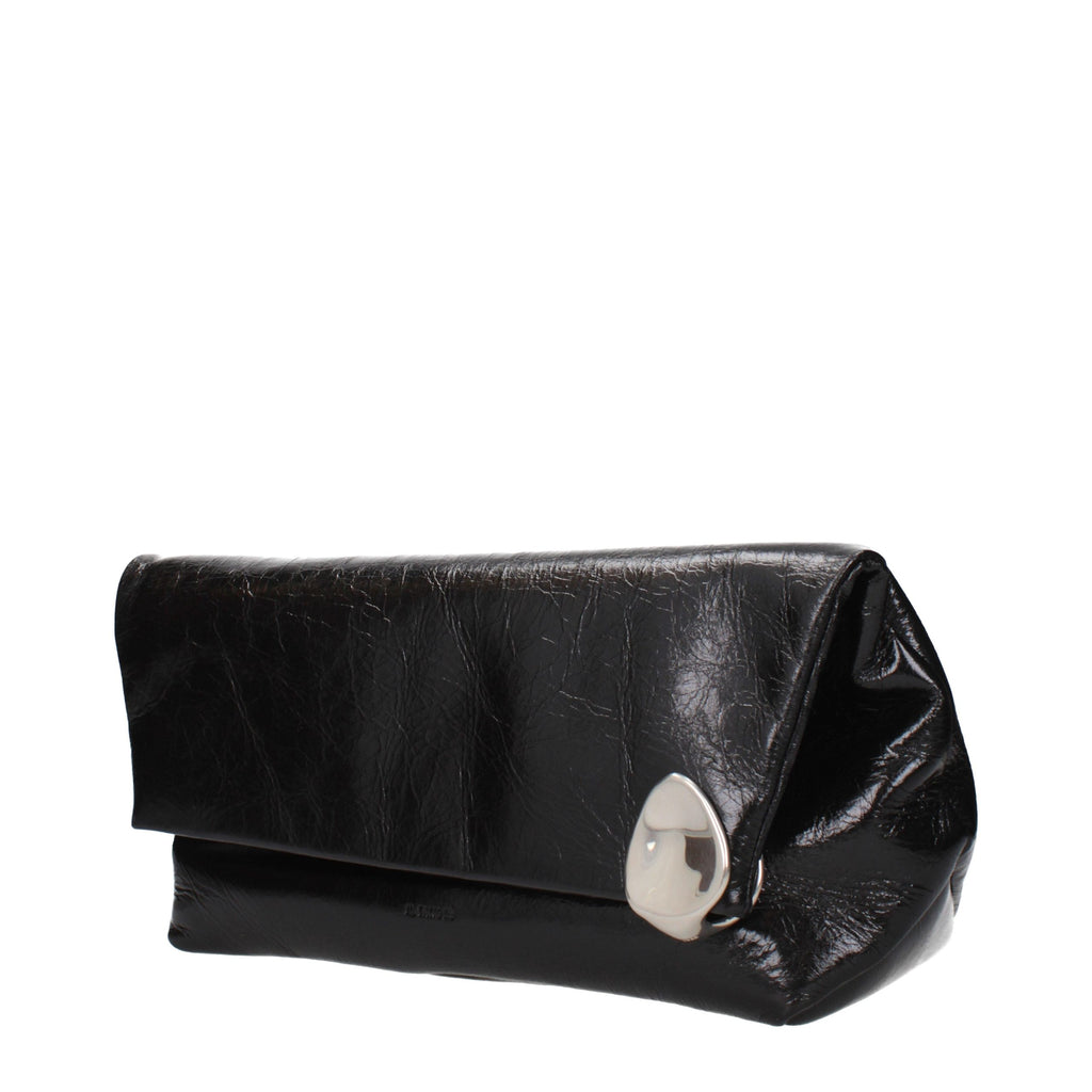 Black Leather Clutch Bag