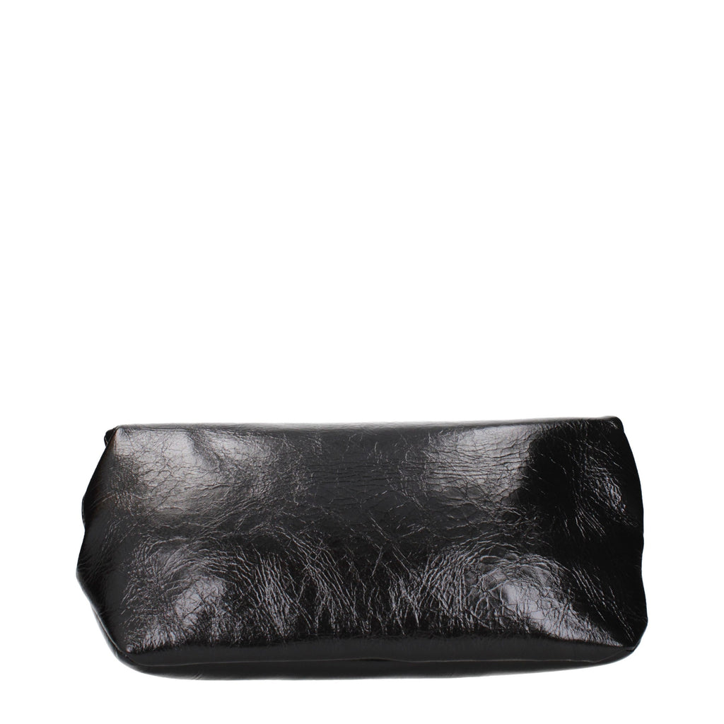 Black Leather Clutch Bag