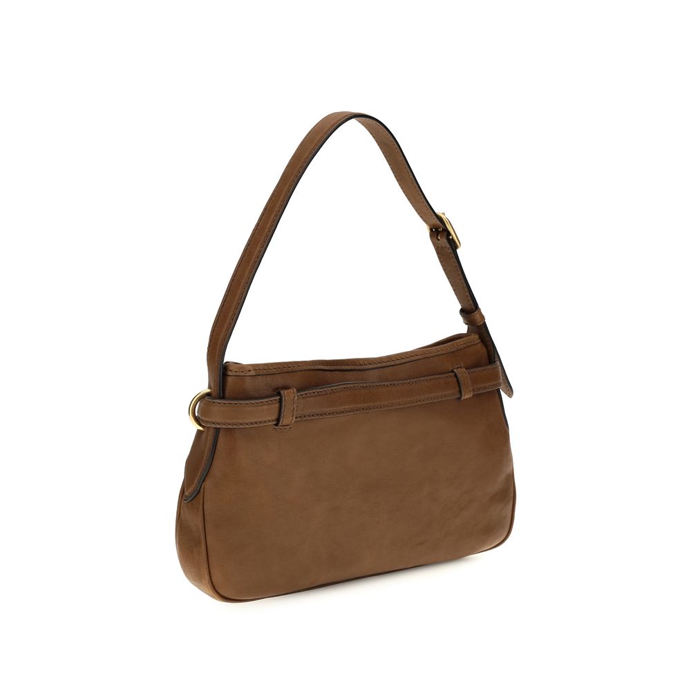 Bolso de hombro de piel de ternera marrón Bos Taurus