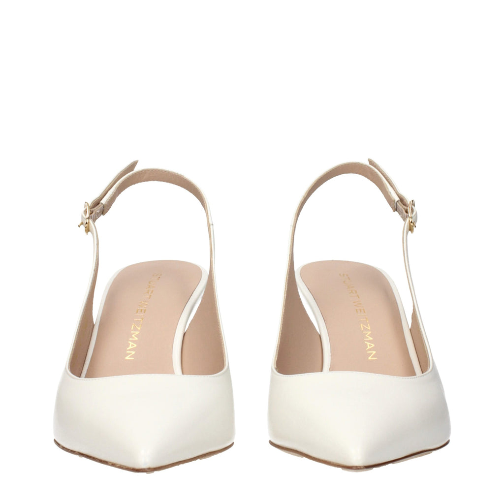 Beige Leather High Heel Pumps