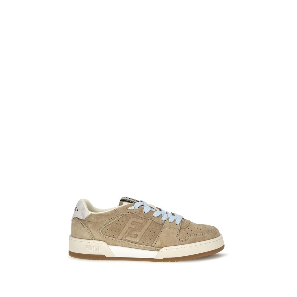 Beige lage sneakers van kalfsleer (Bos Taurus)