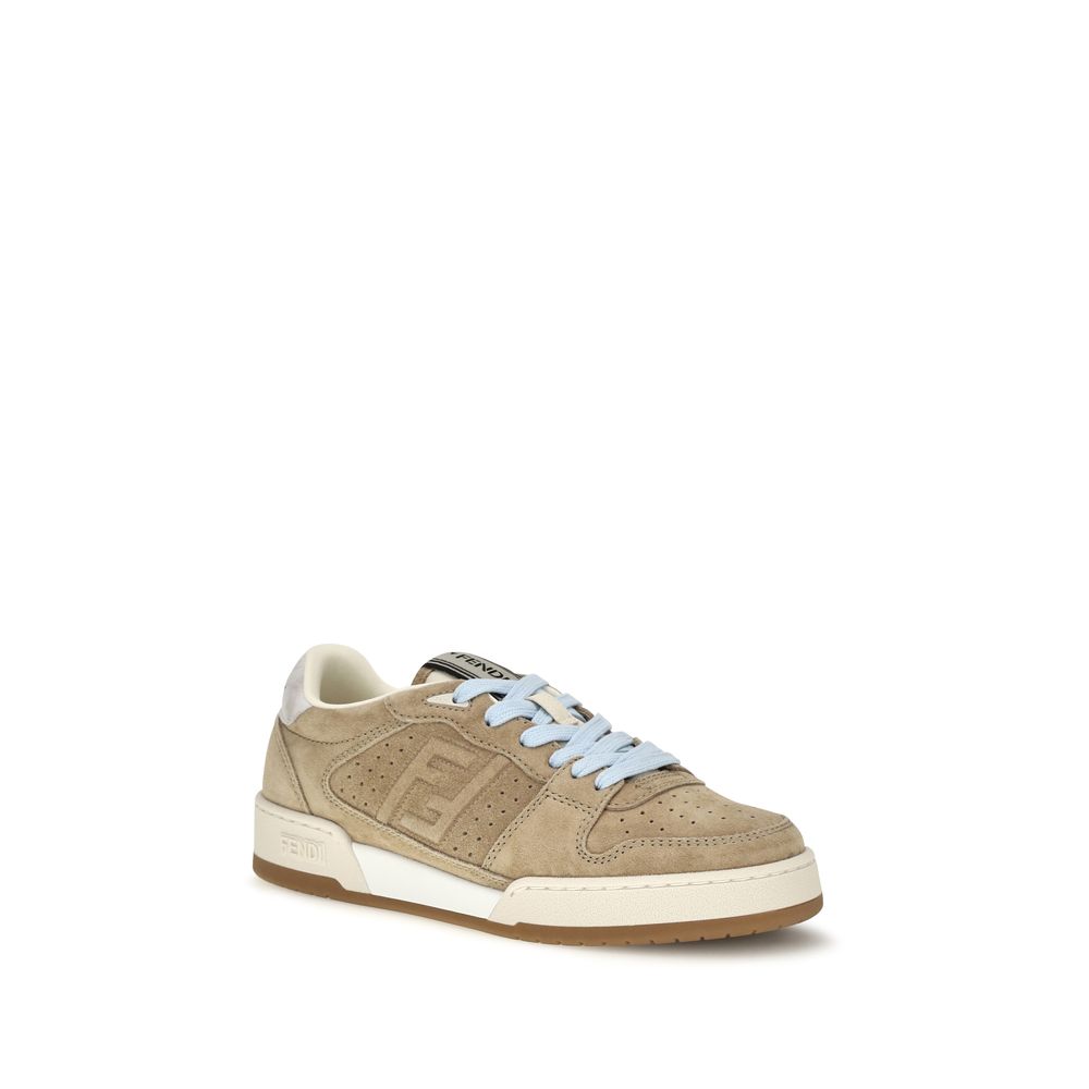 Beige lage sneakers van kalfsleer (Bos Taurus)