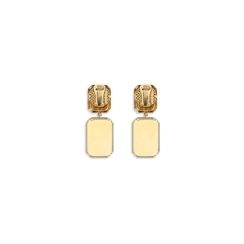 Alessandra Rich Clip-On Crystal Drop Earrings