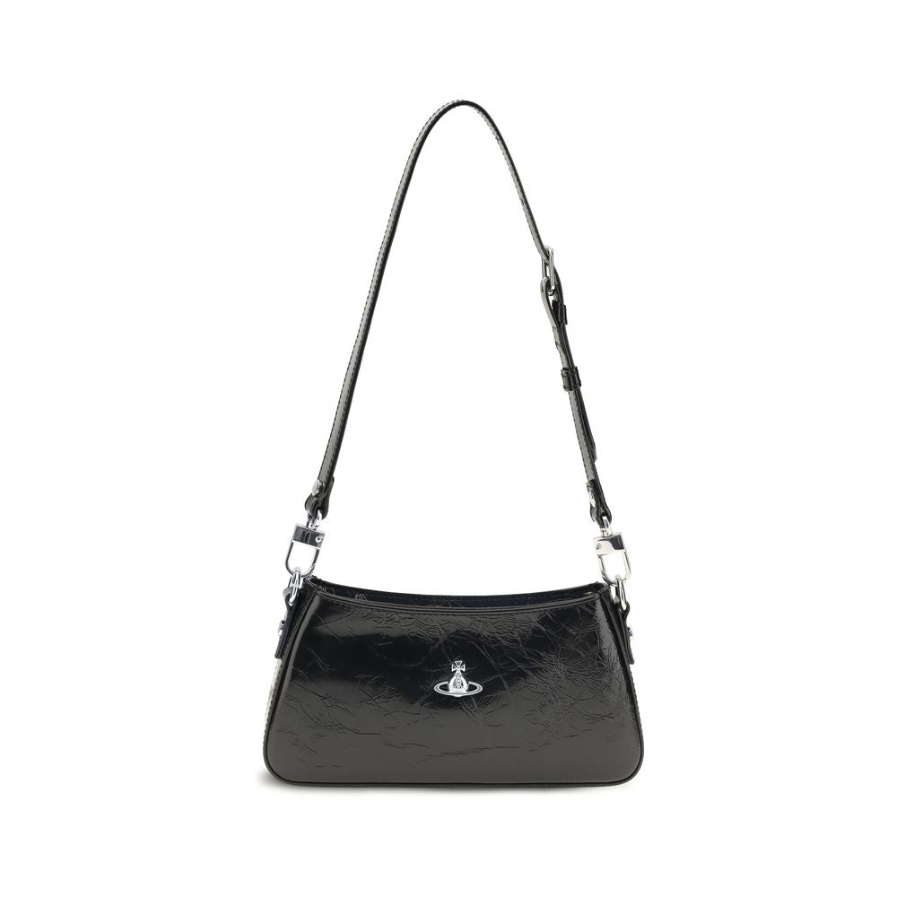 Bolso de hombro de piel de becerro negra Bos Taurus