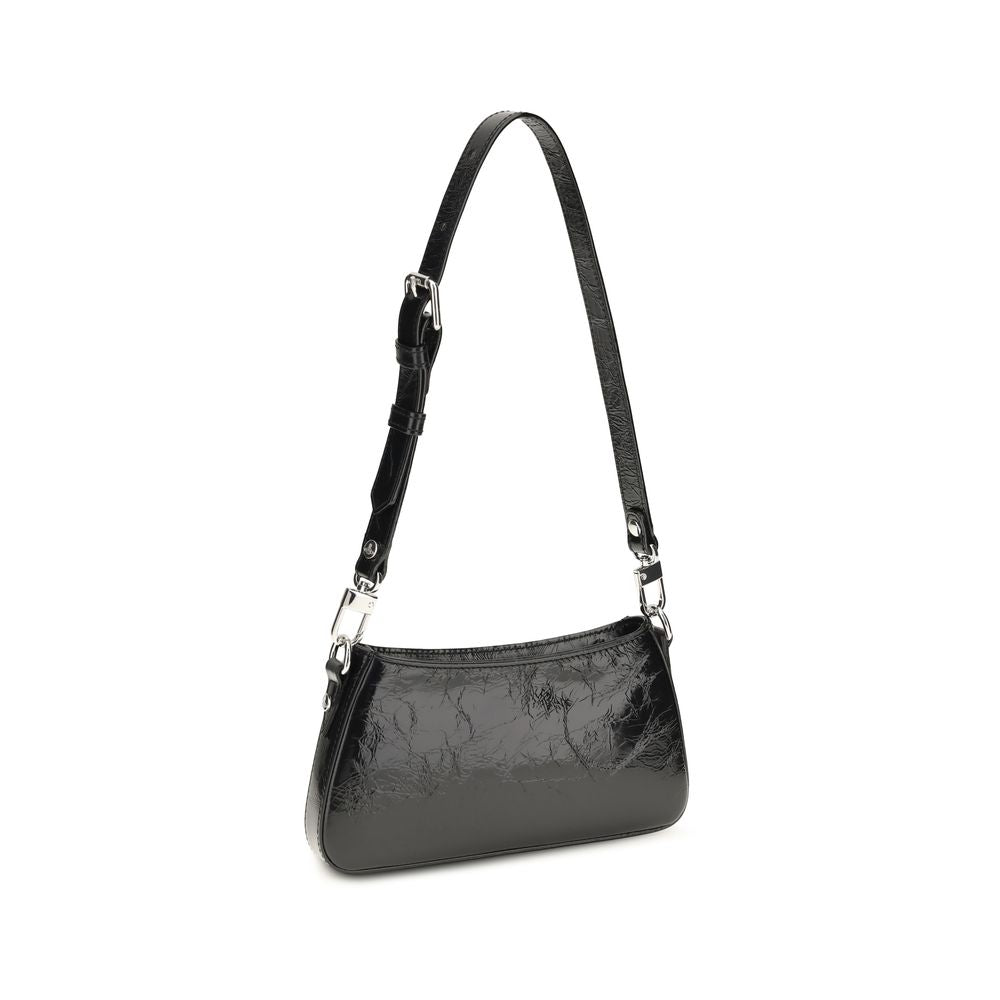 Bolso de hombro de piel de becerro negra Bos Taurus