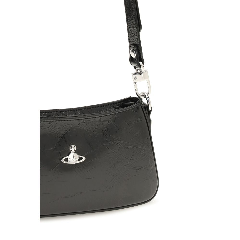 Bolso de hombro de piel de becerro negra Bos Taurus