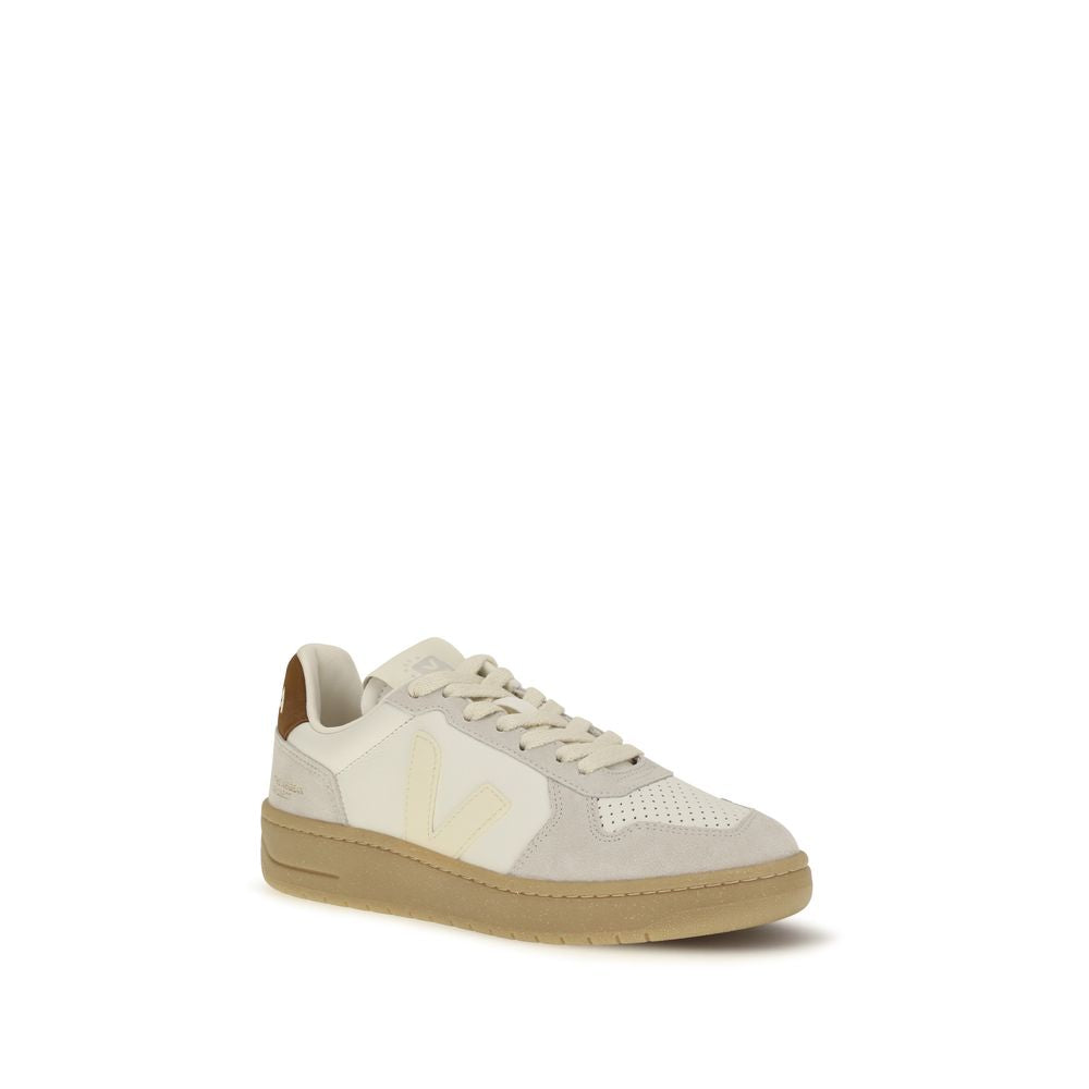 Beige Kalbsleder Bos Taurus Low-Top-Sneaker