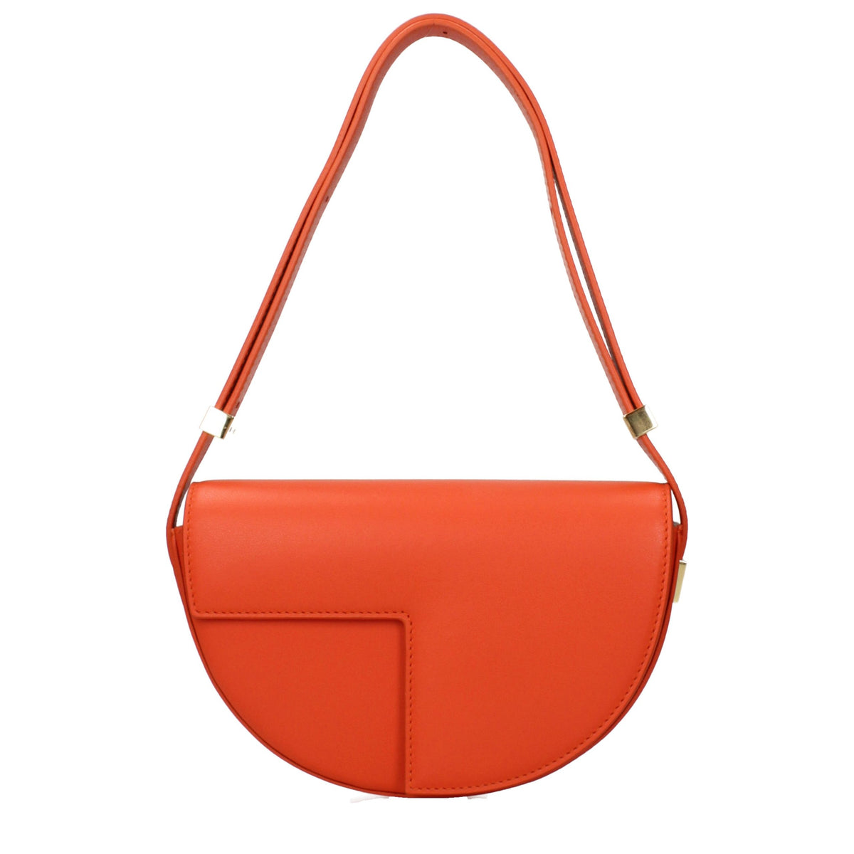 Bolso de hombro de cuero naranja