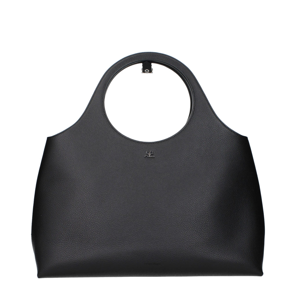 Bolso de mano de piel negra