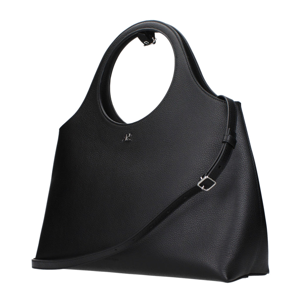 Bolso de mano de piel negra
