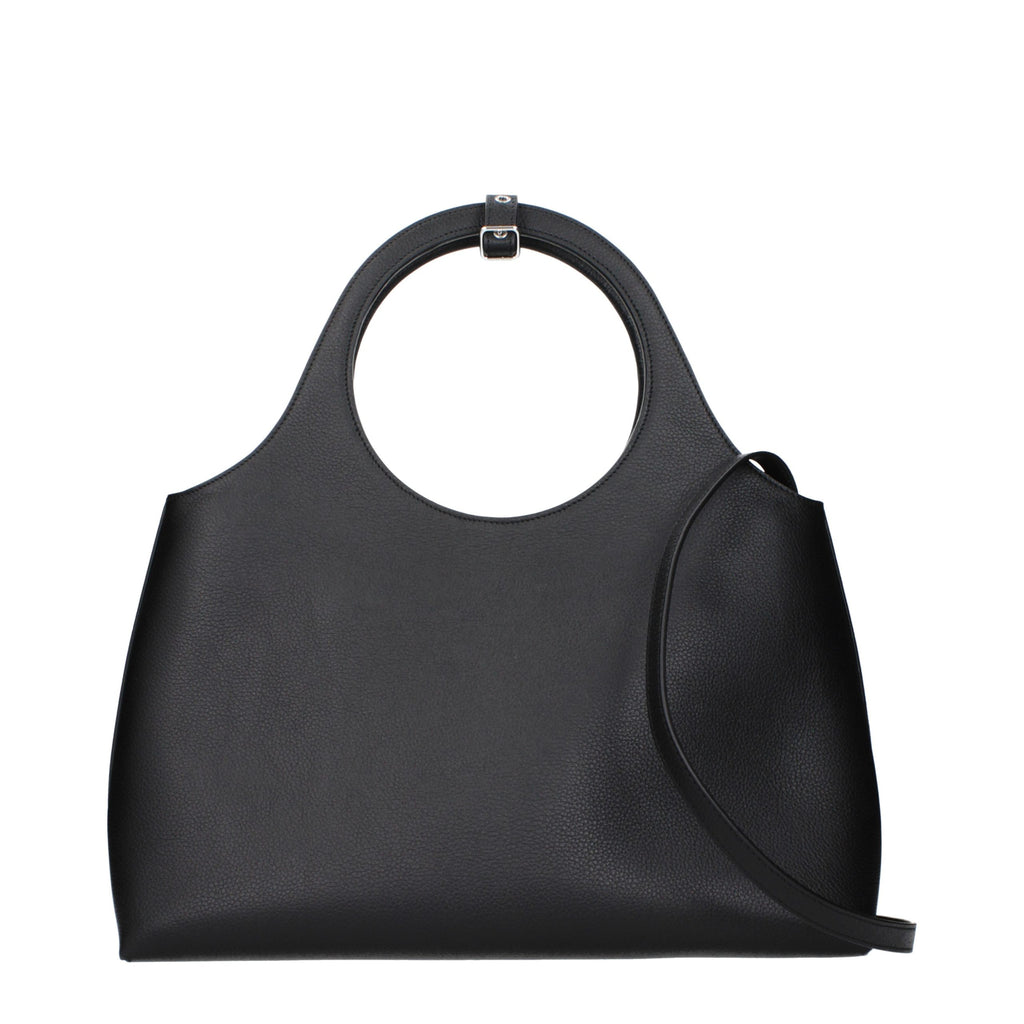 Bolso de mano de piel negra