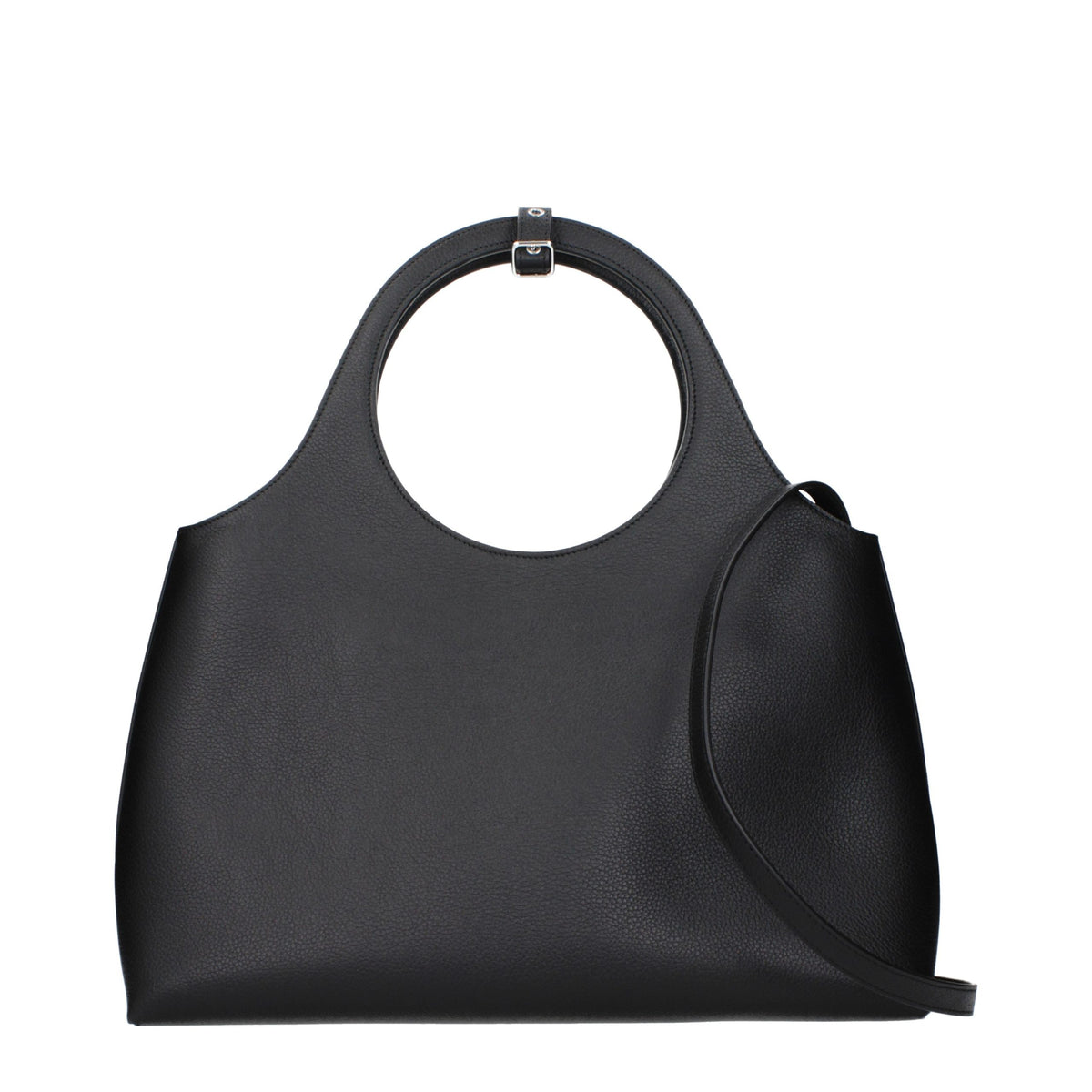 Bolso de mano de piel negra