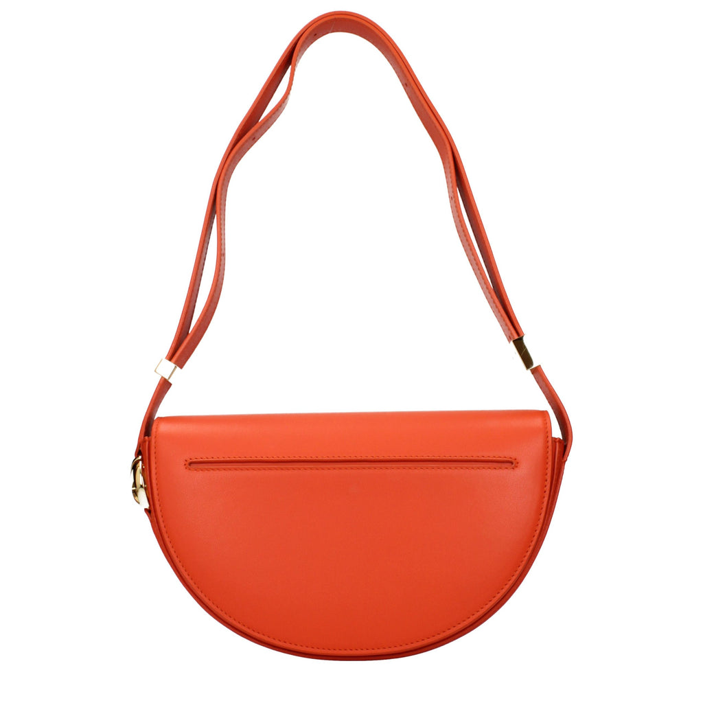 Bolso de hombro de cuero naranja