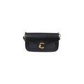Schwarze Lederhandtasche