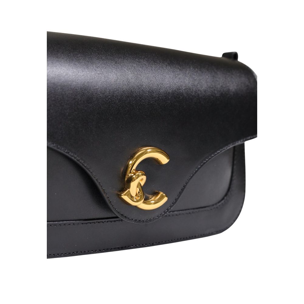 Schwarze Lederhandtasche